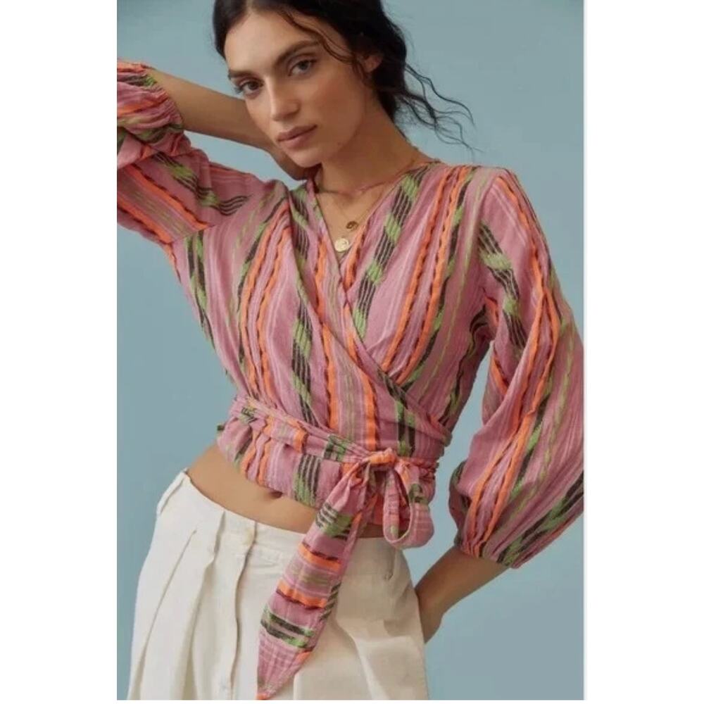 Anthropologie Devotion Twins Avalon Wrap Blouse Small